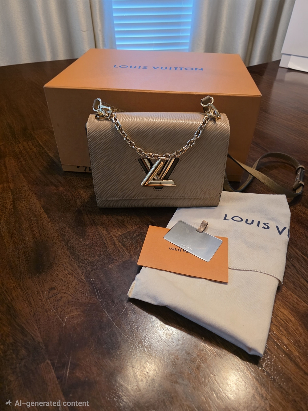 Louis Vuitton Beige Twist MM Chain Shoulder Bag